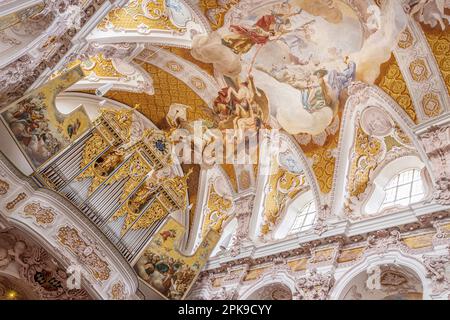 Das Schiff der Kathedrale von St. Mary und St. Corbinian. Freising, Bayern, Deutschland. Stockfoto