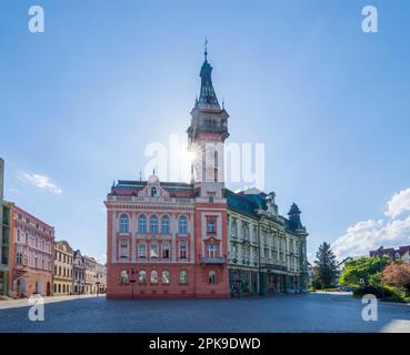 Krnov (Jägerndorf), Rathaus in Mährisch-Schlesien, Mährisch-Schlesische Region, Tschechien Stockfoto