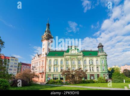 Krnov (Jägerndorf), Rathaus in Mährisch-Schlesien, Mährisch-Schlesische Region, Tschechien Stockfoto