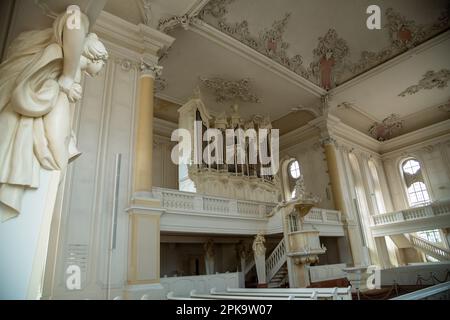 01.05.2018, Deutschland, Saarland, Saarbrücken - die Ludwigskirche, protestantische Kirche im Barockstil und Wahrzeichen. 00A180501D032CAROEX.JPG [MODELL RELEA Stockfoto