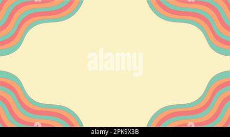 Groovy-Banner mit Kopierbereich. Psychedelischer Rahmen 1970er Kunsthintergrund. Groovy-Frame-Vektordarstellung Stock Vektor