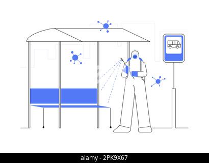 Public Place Sanitising abstrakte Konzept Vektor Illustration. Stock Vektor