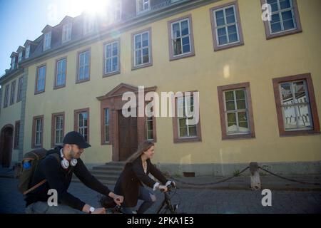 07.05.2018, Deutschland, Thüringen, Weimar - Goethes Nationalmuseum, Goethes Residenz und Dauerausstellung LEBENSFLUTEN - TATENSTURM in der Altstadt Stockfoto
