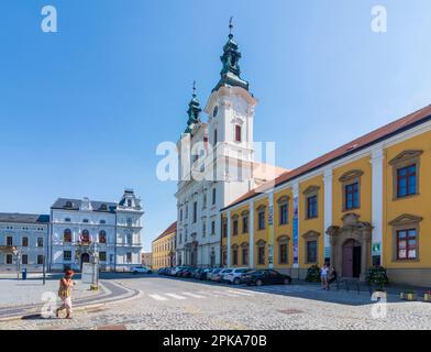 Uherske Hradiste (Ungarisch Hradisch), Masaryk-Platz, Kirche des Heiligen Franziskus Xavier in Zlinsky, Zlin-Region (Zliner-Region), Tschechien Stockfoto