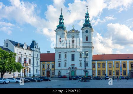 Uherske Hradiste (Ungarisch Hradisch), Masaryk-Platz, Kirche des Heiligen Franziskus Xavier in Zlinsky, Zlin-Region (Zliner-Region), Tschechien Stockfoto