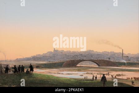 Melbourne von der anderen Seite des Yarra 1854 von Ludwig Becker Stockfoto