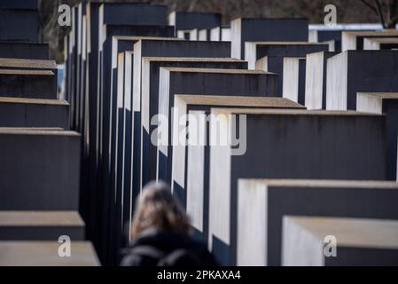 Das Holocaust-Mahnmal in Berlin-Mitte erinnert an die etwa 6 Millionen Juden, die von den Nazis in Berlin ermordet wurden Stockfoto