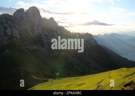 Wanderung nach Gehrenalpe, 1610 m, Wängle bei Reutte in Tirol, Österreich, Europa Stockfoto