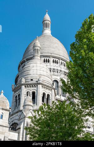 Berühmte ikonische Basilika des Heiligen Herzens in Paris, Frankreich Stockfoto