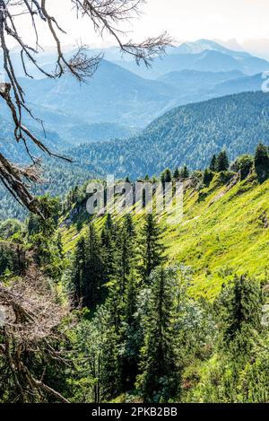 Wandern in den bayerischen alpen rund um Lenggries, Deutschland Stockfoto