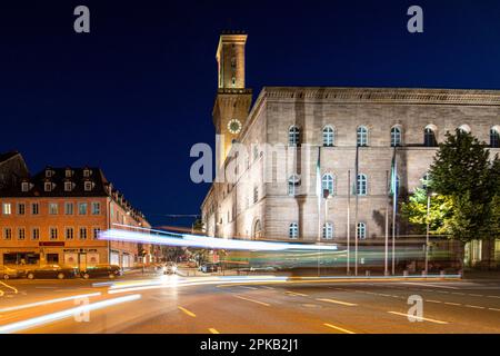 Rathaus mit Königstraße, Fürth, Franken, Bayern, Deutschland Stockfoto