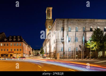 Rathaus mit Königstraße, Fürth, Franken, Bayern, Deutschland Stockfoto