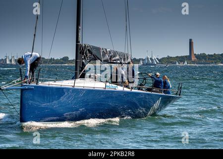 Segelboote während der Kieler Woche, Schleswig-Holstein, Deutschland Stockfoto