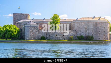 Festung Vaxholm an einem sonnigen Tag, Stockholmer Archipel, Schweden Stockfoto