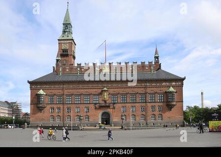 Kopenhagen, Dänemark, Radhuspladsen, Rathausplatz, Rathaus Stockfoto