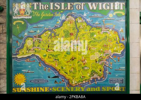 England, Hampshire, Isle of Wight, British Railway Poster zur Förderung von Reisen zur Isle of Wight Stockfoto