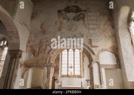 England, Dorset, Wareham, St. Martin's on the Walls Sächsische Kirche, Innenansicht Stockfoto