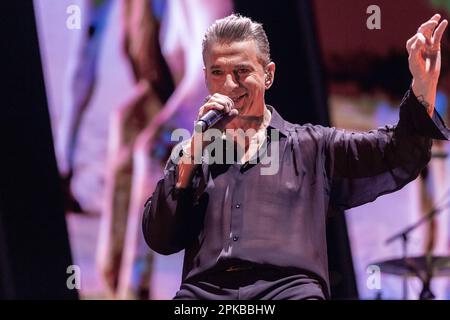 Chicago, USA. 05. April 2023. Dave Gahan vom Depeche Mode während der Memento Mori Tour im United Center am 5. April 2023 in Chicago, Illinois (Foto: Daniel DeSlover/Sipa USA) Kredit: SIPA USA/Alamy Live News Stockfoto