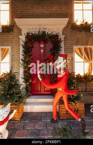 England, London, Piccadilly, Fortnum & Mason Store Weihnachtsfenster Stockfoto