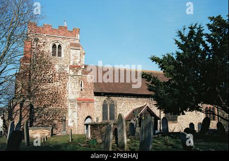 Das Äußere der antiken Kirche St. Mary Magdalena, East Ham, East London UK Stockfoto