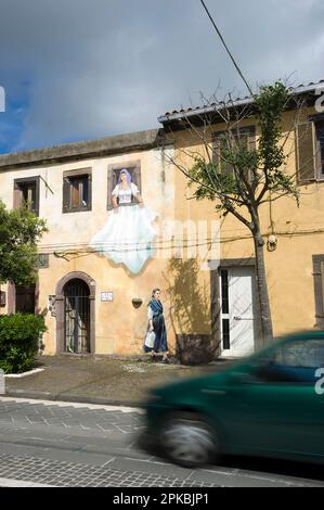 Murales. Tinnura. ODER Sardegna. Italien Stockfoto