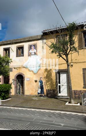 Murales. Tinnura. ODER Sardegna. Italien Stockfoto