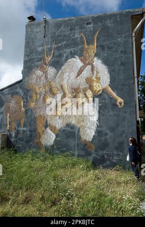 Murales. Tinnura. ODER Sardegna. Italien Stockfoto