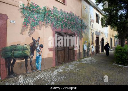 Murales. Tinnura. ODER Sardegna. Italien Stockfoto