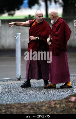 Atmosphäre seine Heiligkeit die 14. von Dalai Lama erlernten „Stadien der Meditation“, die ab dem 11-14. Juni auf dem Sydney Showground im Sydney Olympic Park über vier Tage in Sydney abgehalten werden. Sydney, Australien. 11.06.08. Stockfoto