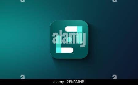 Agadir, Marokko - April 2023: UKG Dimensions Logo in einem abgestuften Hintergrund Stockfoto