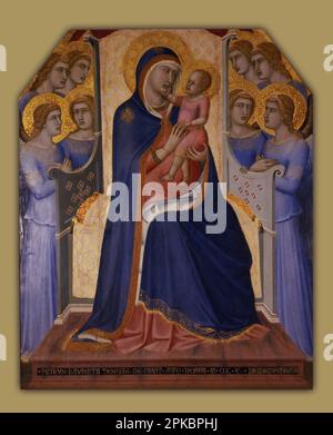 Madonna und Kind in Engel 1340 von Pietro Lorenzetti Stockfoto