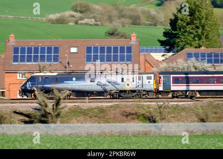 Battle of Britain Memorial Flugbahn Lokomotive auf Geschwindigkeit Stockfoto