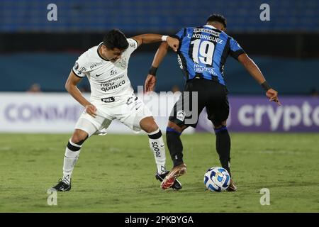 URUGUAY - 06/04/2023 - LIBERTADORES 2023, LIVERPOOL - URU X CORINTHIANS - Aufnahme des Spiels zwischen Liverpool - URU und Corinthians während eines Spiels im Centenario Stadion für die Libertadores-Meisterschaft 2023. Foto: FocoUy/AGIF/Sipa USA Stockfoto