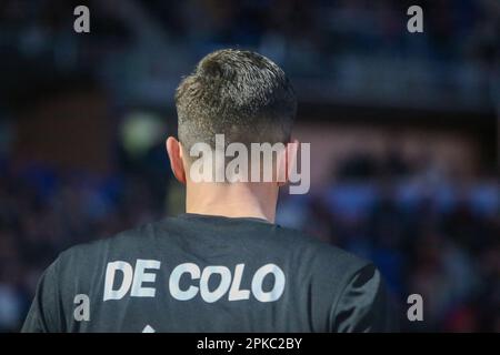 Vitoria-Gasteiz, Spanien, 06. April 2023: Der Spieler von LDLC ASVEL Villeurbanne, Nando de Colo am 33. Tag der regulären Liga der Turkish Airlines EuroLeague 2022-23 zwischen Cazoo Baskonia Vitoria-Gasteiz und LDLC ASVEL Villeurbanne am 6. April 2023 in der Buesa Arena in Vitoria, Spanien. Kredit: Alberto Brevers / Alamy Live News Stockfoto