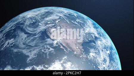 Teil des Planeten Erde mit Wolken und Atmosphäre aus dem Weltraum Stockfoto