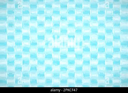 Blaue Farbtöne in Quadraten. Abstrakter Hintergrund. Alte Zeitung Stockfoto