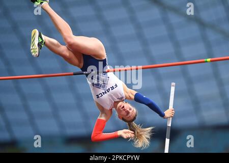 Margot Chevrier (Frankreich). Mastgewölbe-Frauen. Europameisterschaft München 2022. Stockfoto