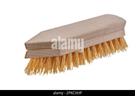 Nahaufnahme einer isolierten groben Scheuerbürste Stockfoto