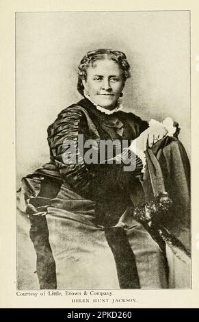 Helen Hunt Jackson [Helen Hunt Jackson (Name H.H.; geboren Helen Maria Fiske; 15. Oktober 1830 – 12. August 1885) war eine amerikanische Dichterin und Schriftstellerin, die im Namen der verbesserten Behandlung der amerikanischen Ureinwohner durch die Regierung der Vereinigten Staaten aktiv wurde. Sie beschrieb die nachteiligen Auswirkungen von Regierungshandlungen in ihrer Geschichte Ein Jahrhundert der Unehrlichkeit (1881).] Aus dem Buch " Colorado, the Queen Jewel of the Rockies " von Mae Lacy Baggs, Publikationsdatum 1918 Publisher Boston, The Page Company Teil der Serie " See America First " Stockfoto