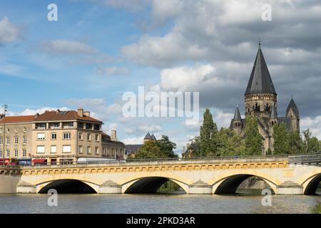 Ansicht des Temple Neuf in Metz Lothringen Mosel Frankreich Stockfoto