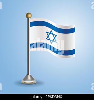 Staatstabellenflagge Israels. Nationales Symbol, Vektordarstellung Stock Vektor