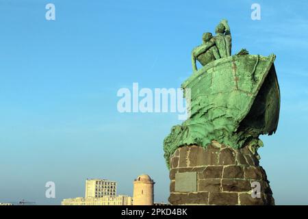 Monument aux heros et victimes de la mer, Statue, Jardin de Pharo, Palais du Pharo, Marseille, Frankreich Stockfoto