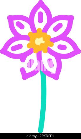 clematis Blume Frühlingsfarbe Symbol Vektordarstellung Stock Vektor