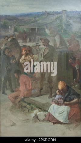 Sklavenauktion c.1860-1911 von Charles T. Webber Stockfoto