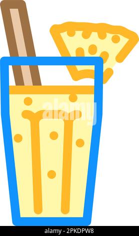 Vektordarstellung des Farbsymbols für Ananas-Smoothie-Getränke Stock Vektor