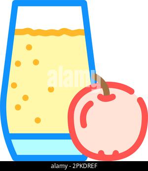 vektordarstellung des apfelsaft-Smoothie-Getränk-Farbsymbols Stock Vektor