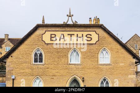 Bath House - Ein denkmalgeschütztes Gebäude in Bath Row, Stamford, Lincolnshire Stockfoto