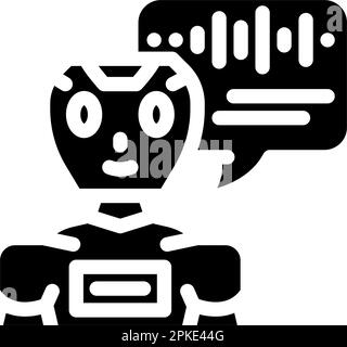 Vektordarstellung des bot-Glyphensymbols für sprach-Chat Stock Vektor