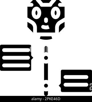 Vektordarstellung des Dialogchat-bot-Glyphensymbols Stock Vektor