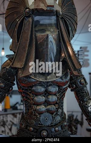 Die nachgebildete Raubtierstatue in Wisconsin. Stockfoto